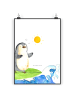 Mr. & Mrs. Panda Bild Pinguin Surfer ohne Spruch in Weiß