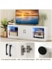 COSTWAY 3-in-1 TV-Schrank bis zu 85 Zoll in Weiß
