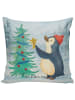 Mr. & Mrs. Panda Mikrofaserkissen Pinguin Weihnachtsbaum Design ... in Weiß