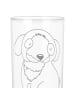 Mr. & Mrs. Panda Wasserglas Hund Entspannen mit Spruch in Transparent
