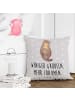 Mr. & Mrs. Panda Zierkissen Otter Muschel mit Spruch in Grau Pastell