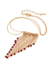 faina Women Tassel Nacklace in Rose Gold Red