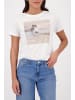 monari T-Shirt mit Leo-Print und Strasssteinen in Off-White