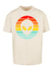 F4NT4STIC Heavy Oversize T-Shirt Alien Retro Sonnenuntergang in sand