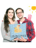 Mr. & Mrs. Panda Kissen Fuchs Mama mit Spruch in Blau Pastell