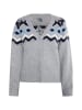 DreiMaster Damen Strickjacke in Grau Mehrfarbig
