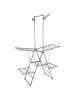 relaxdays Wäscheständer in Silber - (B)136,5 x (H)201 x (T)56,5 cm