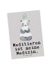 Mr. & Mrs. Panda Grußkarte Panda Meditieren mit Spruch in Grau Pastell