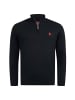U.S. Polo Assn. Stehkragenpullover USKnooxx – Herren Half-Zip Strickpullover in Schwarz-Rot