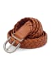 styleBREAKER Flechtgürtel in Cognac