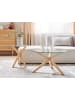 Beliani 2er-Set Couchtisch VALLEY in Transparent/Braun