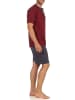 NORMANN Shorty Pyjama Schlafanzug kurzarm Knopfleiste am Hals karo - 53114 in rot