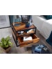 FineBuy Nachttisch in Braun / Sheesham / 50x45x45