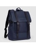 Piquadro David Rucksack RFID Schutz Leder 43 cm Laptopfach in blue