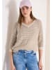 Cecil Pullover mit V-Neck und Garnmix in Beige