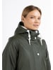 DreiMaster Damen Regenjacke Mit Webpelzfutter in Dunkeloliv
