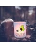 Mr. & Mrs. Panda Teelichthalter Glas Avocado Tanzen mit Spruch in Transparent