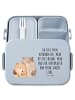 Mr. & Mrs. Panda Bento Box Bären Liebe Motiv mit Spruch in Blau Pastell