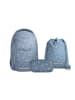 Coocazoo Schulrucksack-Set MATE "Bloomy Daisy" 3-tlg. in Blau