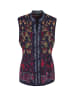GOLDNER Strickweste Elegante Viskose-Weste mit Muster in dunkelblau / gemustert