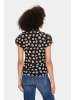 SAINT TROPEZ Top LiljaSZ Gerade Passform in Black Flower Shadows
