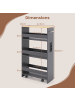 COSTWAY Nischenwagen 20cm breit schmal mit Ladestation in Grau