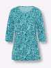 Sieh an! Longshirt in aquamarin-bedruckt