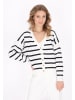 DreiMaster Women Cardigan in offwhite navy stripe