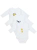 Schlummersack Bio Baby-Wickelbodys langarm 3er-Pack in Weiß