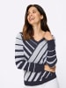 Sieh an! Langarm-Pullover in marine-weiß-gemustert