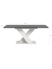 xonox.home Esstisch (B/H/T): 150-190x76x90 in weiß und grau mit  X-Gestell