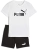 Puma Trainingsanzug "ESS No.1 Logo Tee and Shorts Set PS" in Weiß