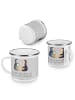 Mr. & Mrs. Panda Camping Emaille Tasse Hochzeitsreise Ewige Lieb... in Heather Grey