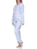 NORMANN Fleece Schlafanzug langarm Bündchen chilige optik in hellblau