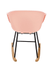 Beliani Schaukelstuhl HARMONY in Rosa/Schwarz/Braun - (W) 56 x (H) 73 x (L) 82 cm