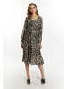 faina Damen Kleid Mit Zebra-Print in Beige Schwarz