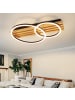 ZMH LED Deckenleuchte in Holzfarbe 2-flammige rund Dimmbar Modern 36W L 55CM