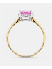 Diamant L'éternel Ring, mit synth. Saphir, 375 Gelbgold