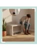 relaxdays Sitzbank in Weiß - (B)90 x (H)43 x (T)33 cm