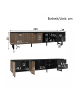 ABRIHOME LED TV-Schrank 200cm in Marmoroptik mit Holzmasertüren, 2 Türen & 2 Schubladen