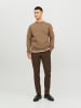 Jack & Jones Basic Sweater Langarm Shirt Rundhals Pullover JJESTAR in Braun-2