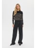 SAINT TROPEZ Strickpullover MilaSZ Gerade Passform in Black Atmos Shimmer Stripe