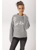 Aniston CASUAL Strickpullover in hellgraumeliert-wollweiß-apricot