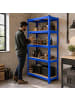 relaxdays Schwerlastregal in Blau/ Braun - (B)120 x (H)200 x (T)50 cm