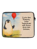 Mr. & Mrs. Panda Laptoptasche Pinguin Luftballon Design mit Spruch in Weiß