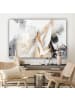 MuchoWow Leinwand bilder Abstrakte Kunst weiß gold (BxH)