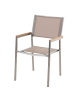 Beliani 6er-Set Gartenstuhl GROSSETO in Beige/Silber/Braun