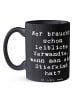 Mr. & Mrs. Panda Tasse Stiefkindliebe mit Spruch in Schwarz