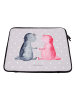 Mr. & Mrs. Panda Laptop Tasche Axolotl Liebe ohne Spruch in Grau Pastell