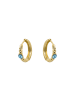 Luxenter earrings in metal alloy and blue crystal, finished in 18-K yellow gold - Lyse